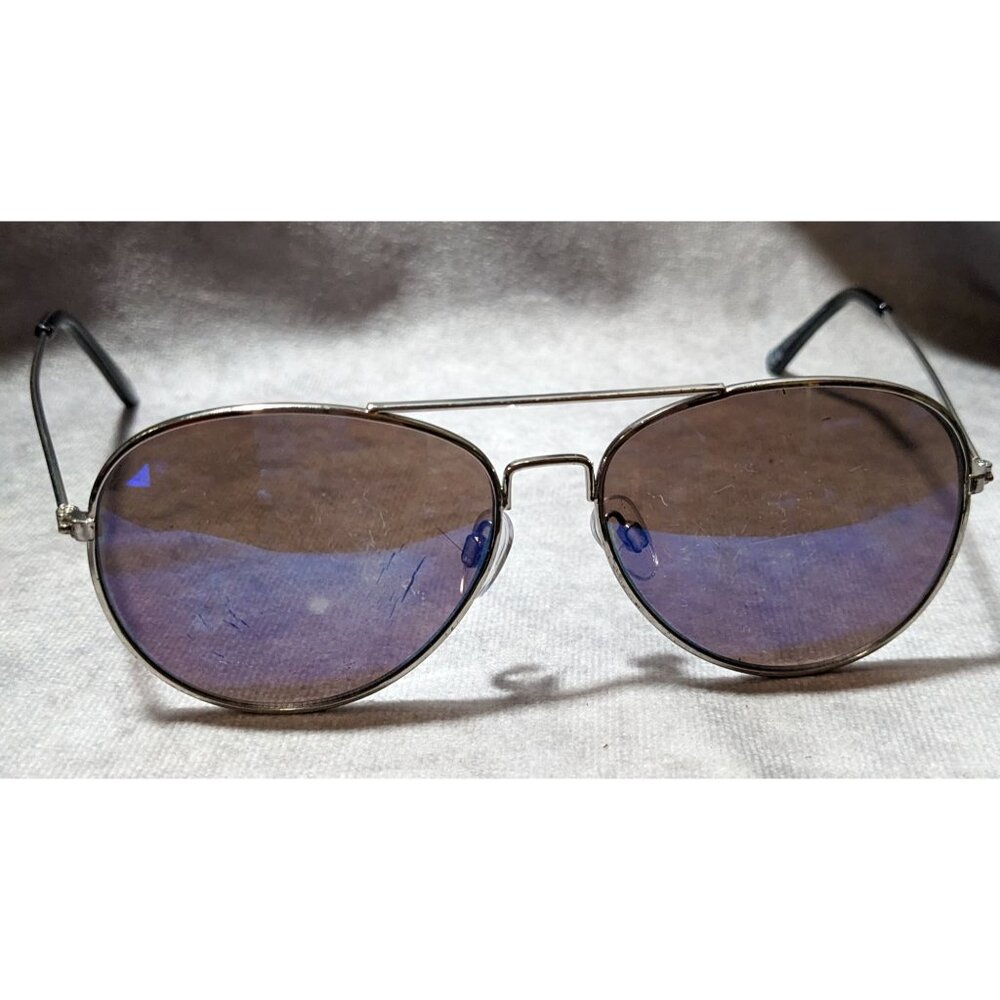 H&M Silver Frame Blue Mirror Aviator Sunglasses